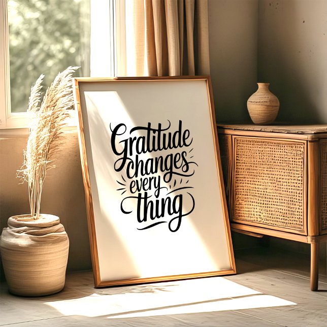 Gratitude Changes Everything Wall Art Print Poster (Von Creator hochgeladen)