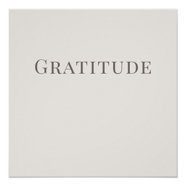 Gratitude – Minimal Typography Calm Poster (Vorderseite)