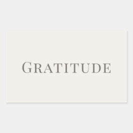 Gratitude – Minimal Typography Design Rechteckiger Aufkleber