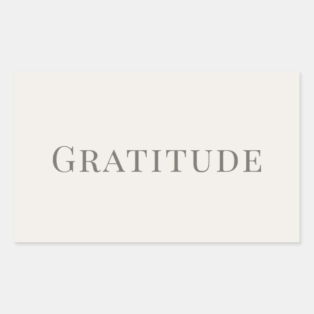 Gratitude – Minimal Typography Design Rechteckiger Aufkleber (Vorderseite)