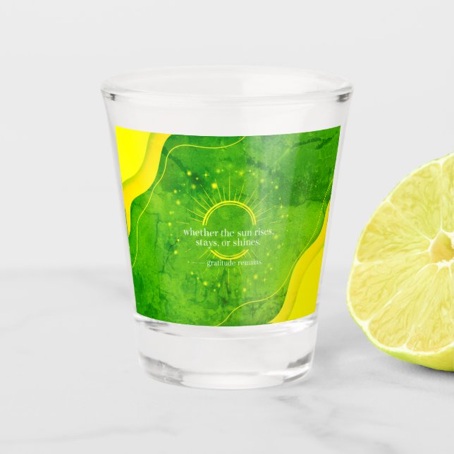 Gratitude Remains™: Where Love Stays | Inspiration Schnapsglas (Vorderseite)