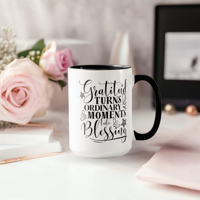 “Gratitude Turns Ordinary Moments Into BlessingMug Tasse (Von Creator hochgeladen)