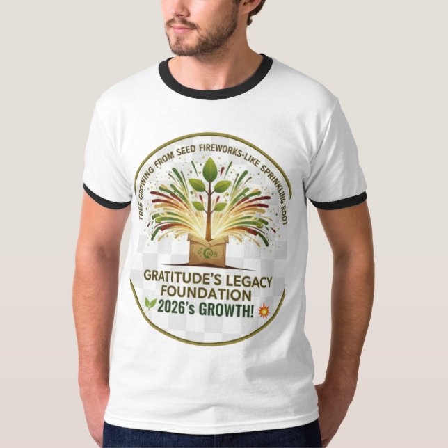 Gratitude's Legacy Foundation 2026 Growth Tree T-S T-Shirt (Vorderseite)