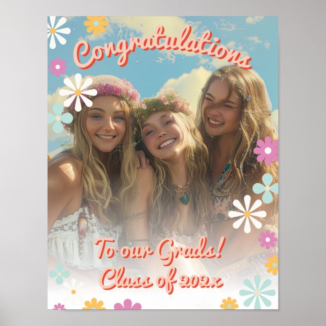 Gratulation Abschluss Group Foto Sign Poster (Vorne)