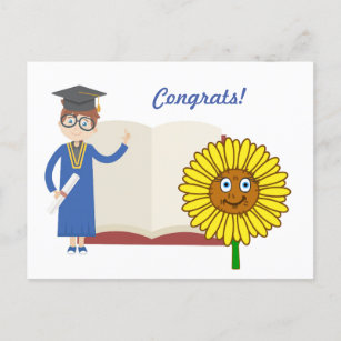 Gratulation Abschluss Sonnenblume Postkarte