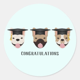 Gratulation an French Bulldogs Runder Aufkleber