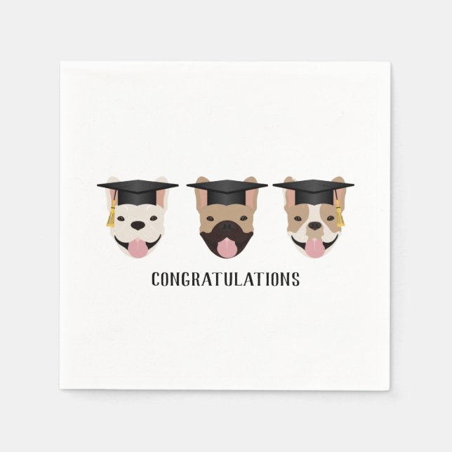 Gratulation an French Bulldogs Serviette (Vorderseite)