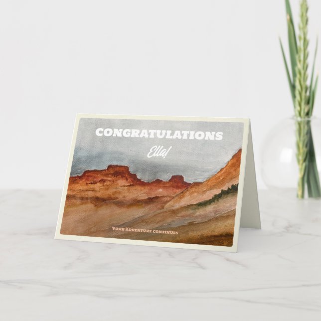 Gratulation Aquarell Western Desert Karte (Vorderseite)