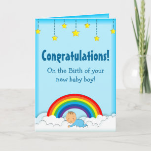 Gratulation Baby Boy Regenbogenkarte Karte