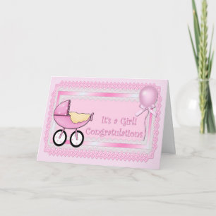 Gratulation Baby Girl Card Karte