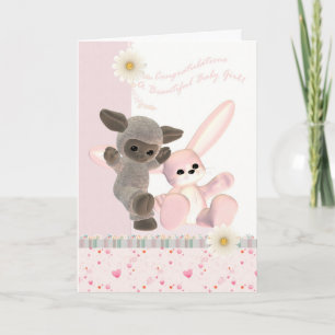 Gratulation Baby Girl Card, New Baby Karte
