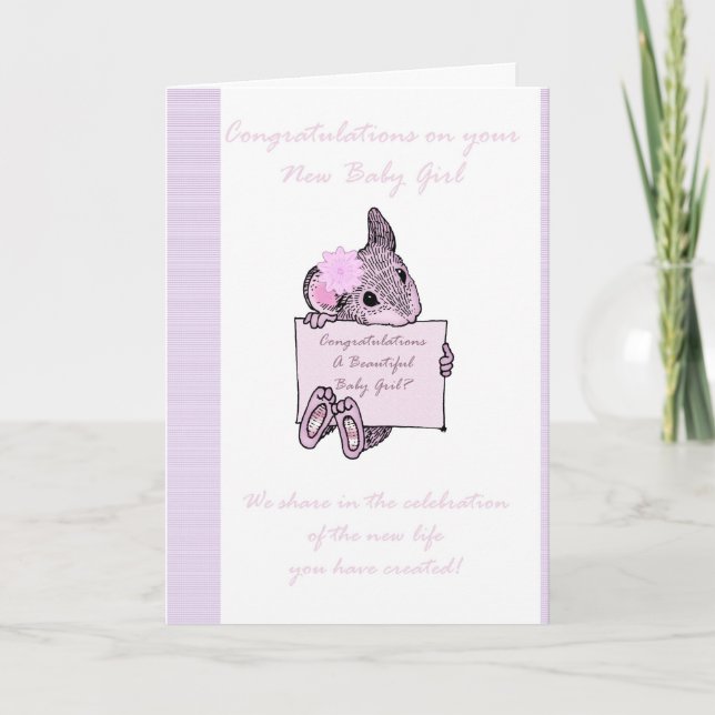 Gratulation Baby Girl Card, New Baby Karte (Vorderseite)