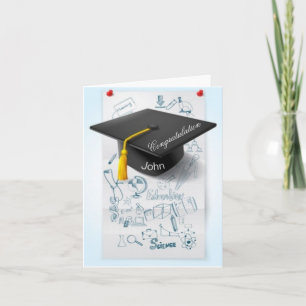 Gratulation beendete Schule mit persönlichem Namen Karte