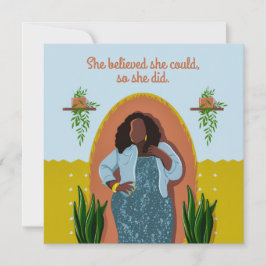 Gratulation Black Woman Sie glaubte, sie könnte