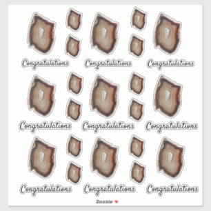 Gratulation Brown Agate Geode Slice Sticker