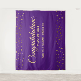 Gratulation Class of 2021 Lila Gold Grad Wandteppich
