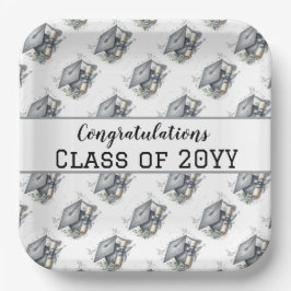 Gratulation Class of Graduation Cap and Diploma Pappteller