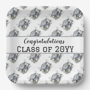 Gratulation Class of Graduation Cap and Diploma Pappteller