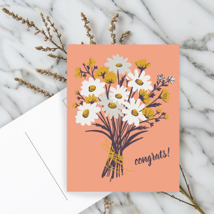 GRATULATION Daisy Bouquet Floral Süß Custom Postkarte