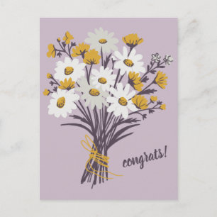 GRATULATION Daisy Bouquet Floral Süß Custom Postkarte