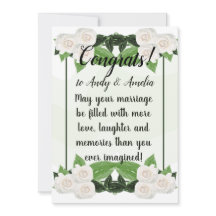 Gratulation der Green White Roses Card
