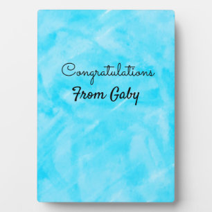 Gratulation einfache blaue Aquarellmalerei  Fotoplatte