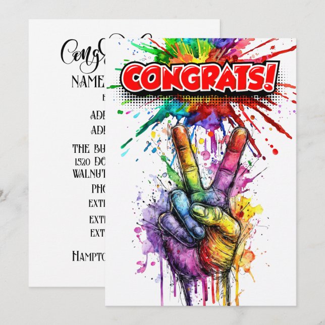 GRATULATION EINLADUNG (Vorne/Hinten)