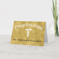 Gratulation Gold Medical Doctor Graduate Card