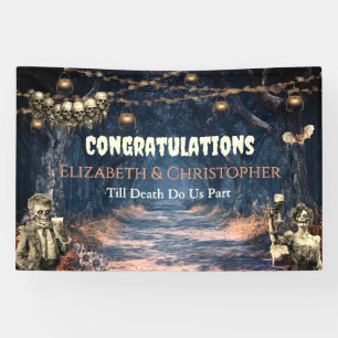 Gratulation Gothic Zombie Halloween Hochzeit Banner