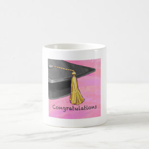 Gratulation Graduate Black and Pink Kaffeetasse