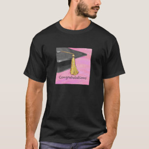 Gratulation Graduate Black and Pink T-Shirt
