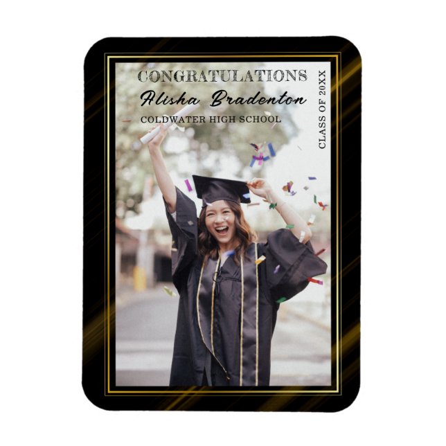 Gratulation Graduate Foto Announcement Magnet (Vertikal)