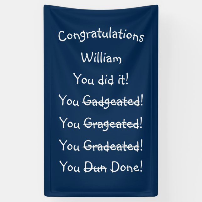 Gratulation Graduate Funny Graduation Party Banner (Vertikal)