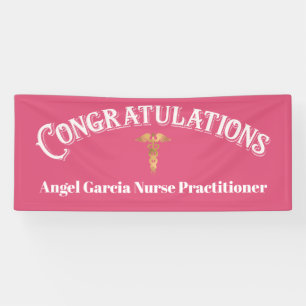 Gratulation Graduate Pink Nurse Practitioner Banner