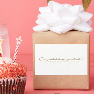 Gratulation Graduate White Gold benutzerdefinierte Rechteckiger Aufkleber