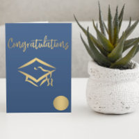 Gratulation Graduation Cap Gold Siegel Metallic