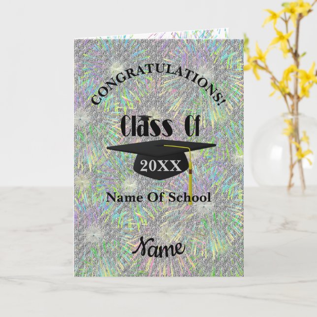 Gratulation Graduation Cap Karte (Gelbe Blume)