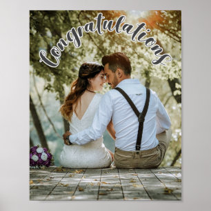 GRATULATION Grauer Überlagerungstext Fotoplakat Poster