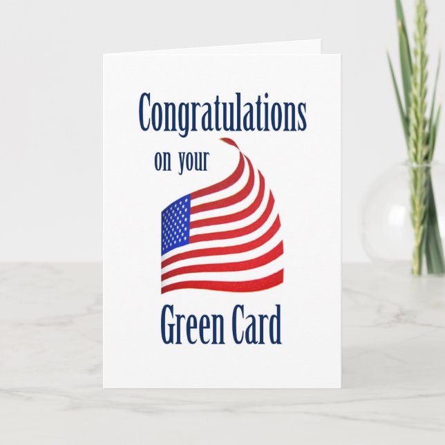 Gratulation Green Card US Flag Karte (Vorderseite)