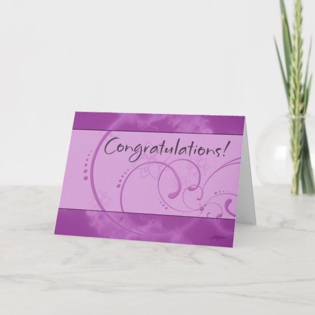 Gratulation (Lila) Karte (Vorderseite)
