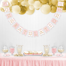 Gratulation Modern Pink Gold Graduation Party Wimpelkette
