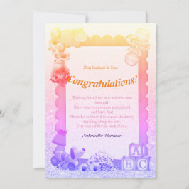 Gratulation Neue Baby Girl Card Dankeskarte