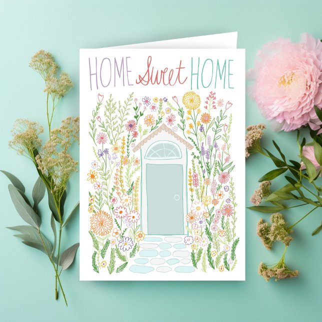 Gratulation Neue Zuhause Sweet Garden Door Custom Karte (Congratulations New Home Sweet Garden Door Custom Card
)