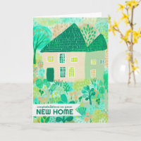 Gratulation New Zuhause Garden Watercolor Niedlich