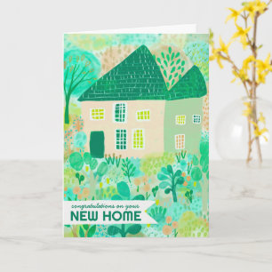 Gratulation New Zuhause Garden Watercolor Niedlich Karte