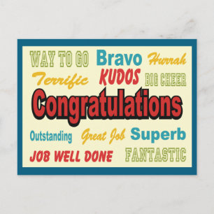 Gratulation Retro Colors Postkarte