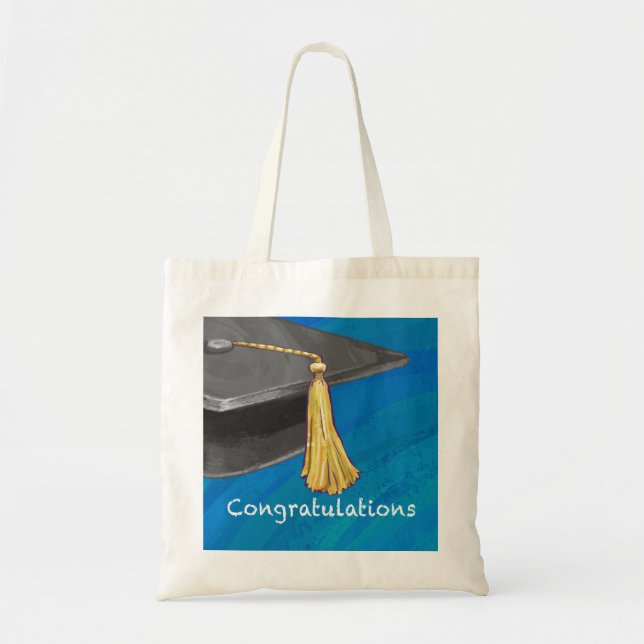 Gratulation Schwarz und Blau Tragetasche (Vorne)