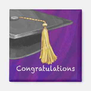 Gratulation Schwarz und Lila Magnet