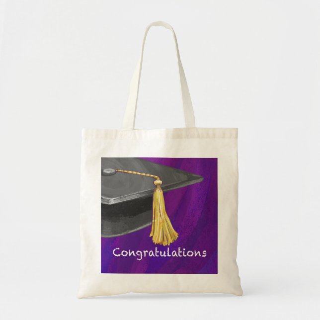Gratulation Schwarz und Lila Tragetasche (Vorne)