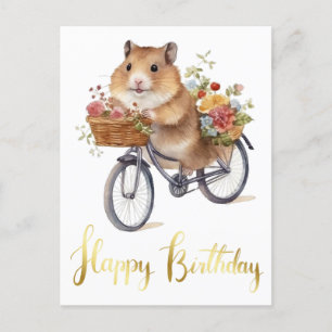 Gratulation Süße Hamster Blumen Personalisiert Postkarte